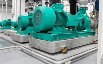 Typical installation of chiller pump in equipment room