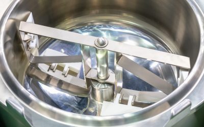 Close up flat beater inside barrel commercial food mixer machine for industrial
